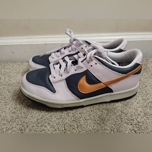 Nike Kids Sneakers in Dark Blue and Light Pink with Orange Swoosh